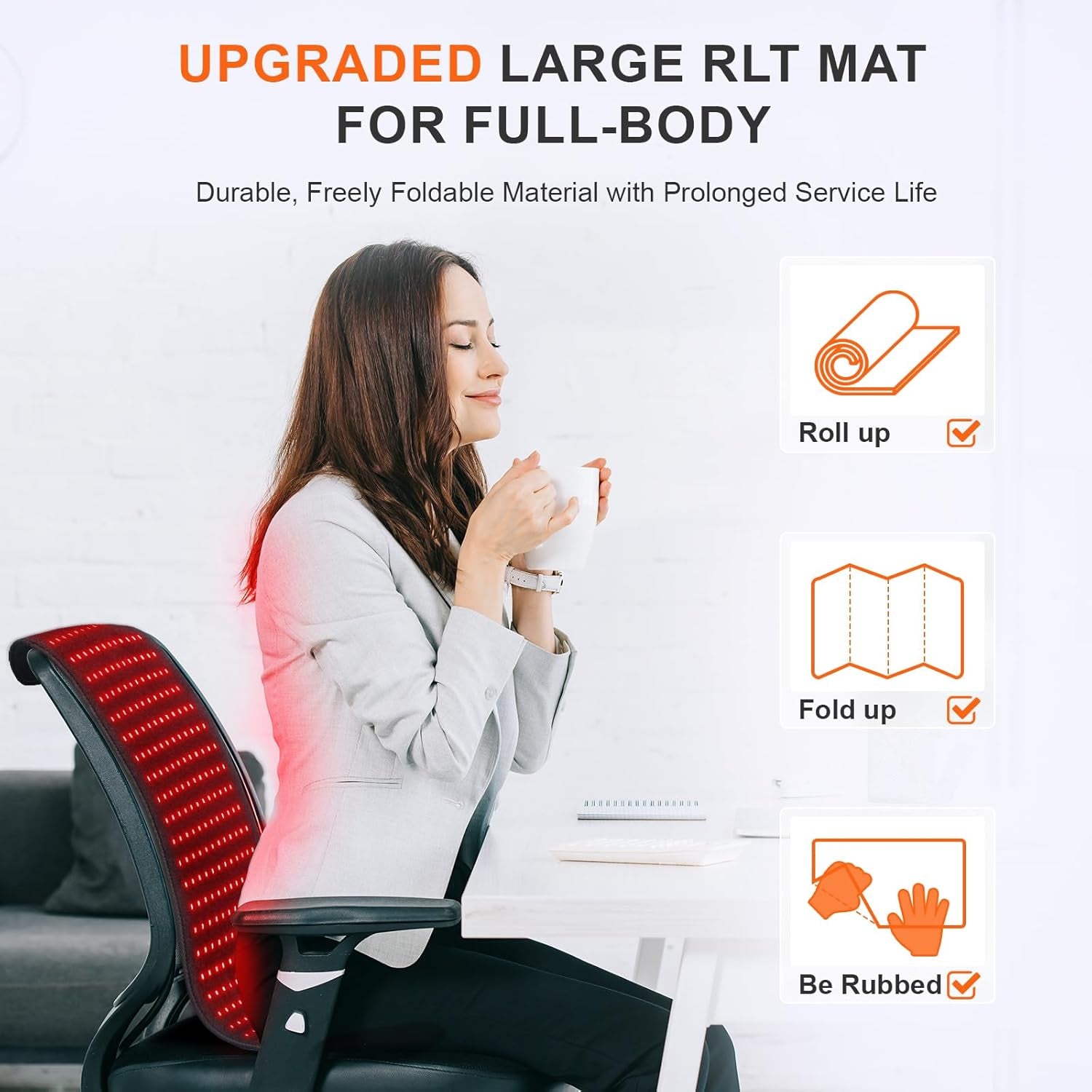 Red Light Therapy Mat for Body, 360 Leds 31.5"X11.8" near Infrared Light Therapy Pad, 660Nm & 850Nm Light Blanket for Back Shoulder Waist Muscle Pain Relief with Smart Temp & Timer, 60W