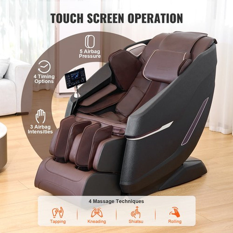 VEVOR Full Body Massage Chair Zero Gravity 3D Shiatsu Recliner with Sl-Track