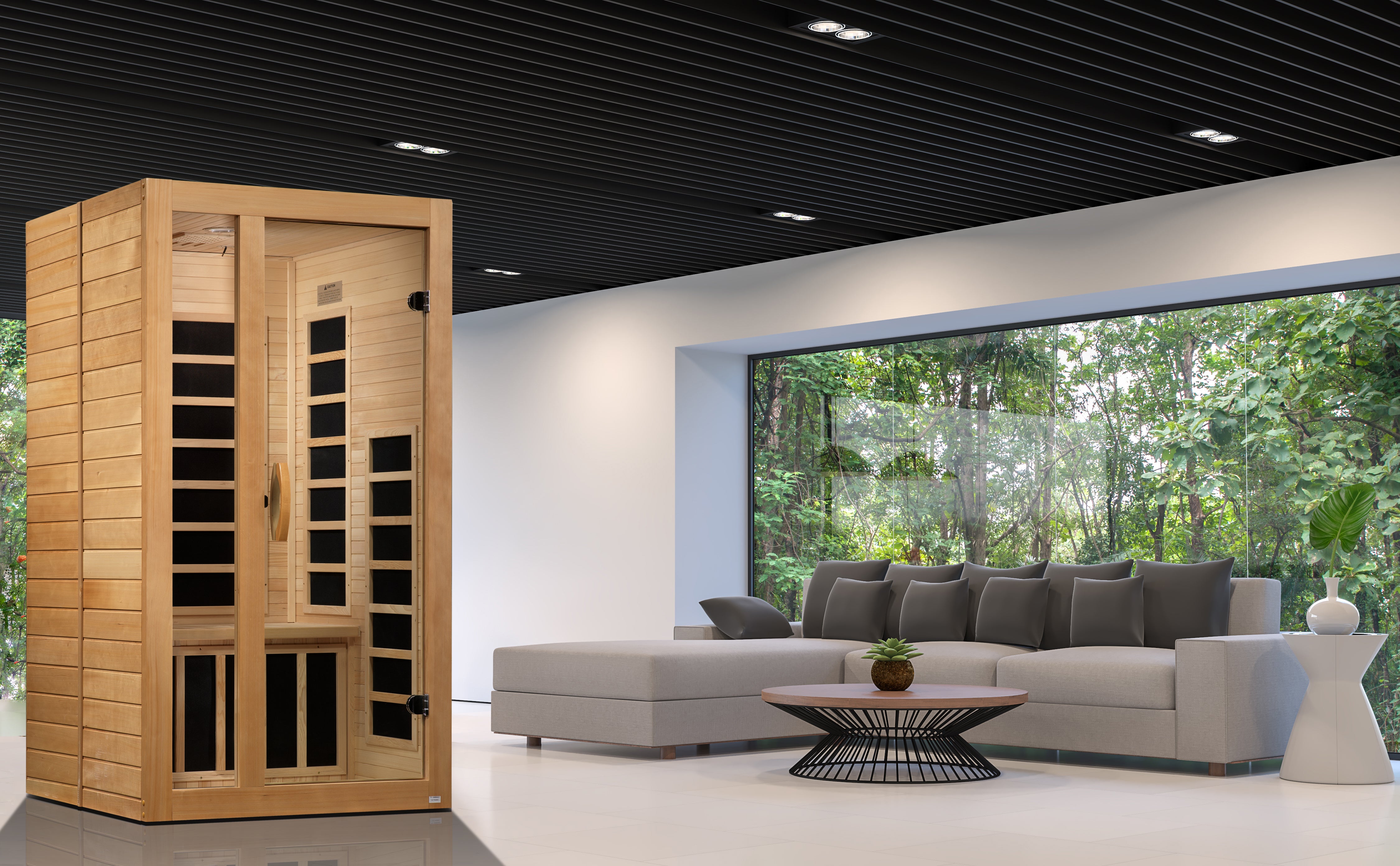 Dynamic Gracia Elite 1-2-person Ultra Low EMF (Between 3-5MG) FAR Infrared Sauna (Canadian Hemlock)