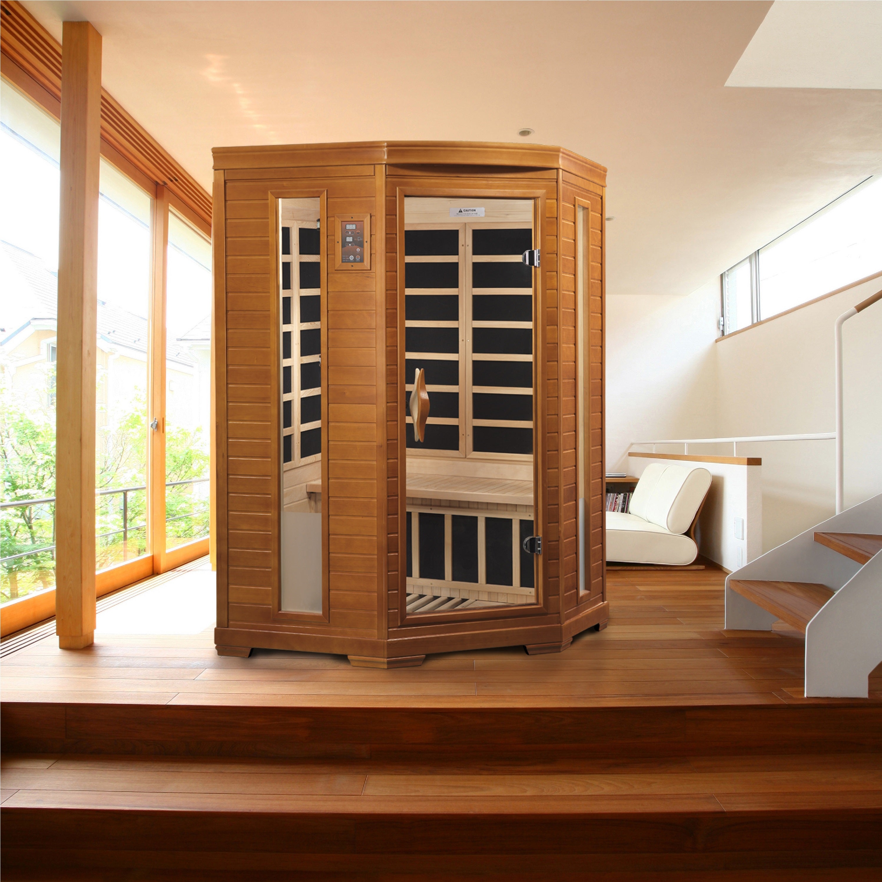 Dynamic Heming Elite 2-person Corner Ultra Low EMF (Between 3-5MG) FAR Infrared Sauna (Canadian Hemlock)