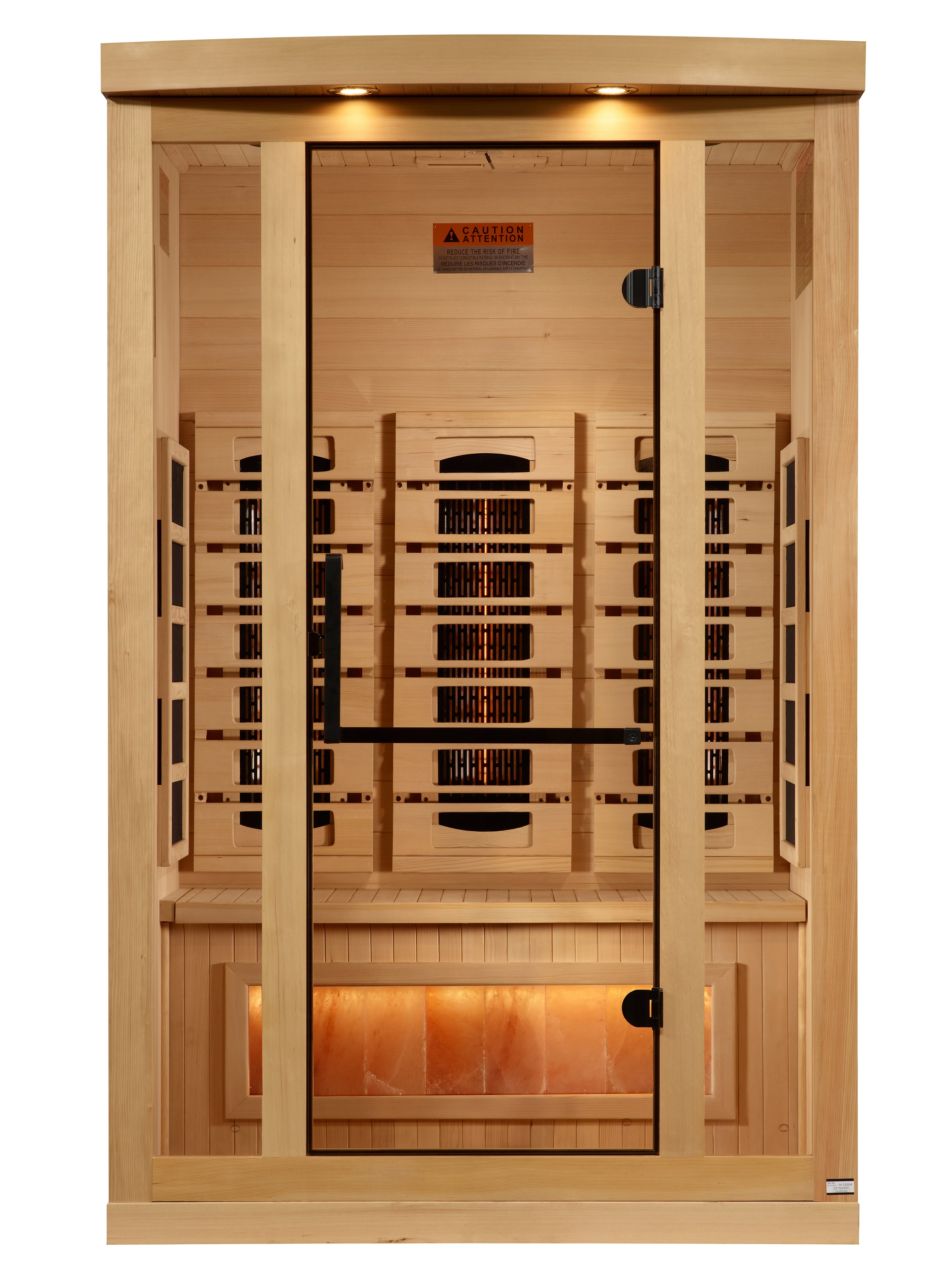 Golden Designs 2-Person Full Spectrum PureTech™ Near Zero EMF (Under 3MG) FAR Infrared Sauna with Himalayan Salt Bar (Canadian Hemlock)