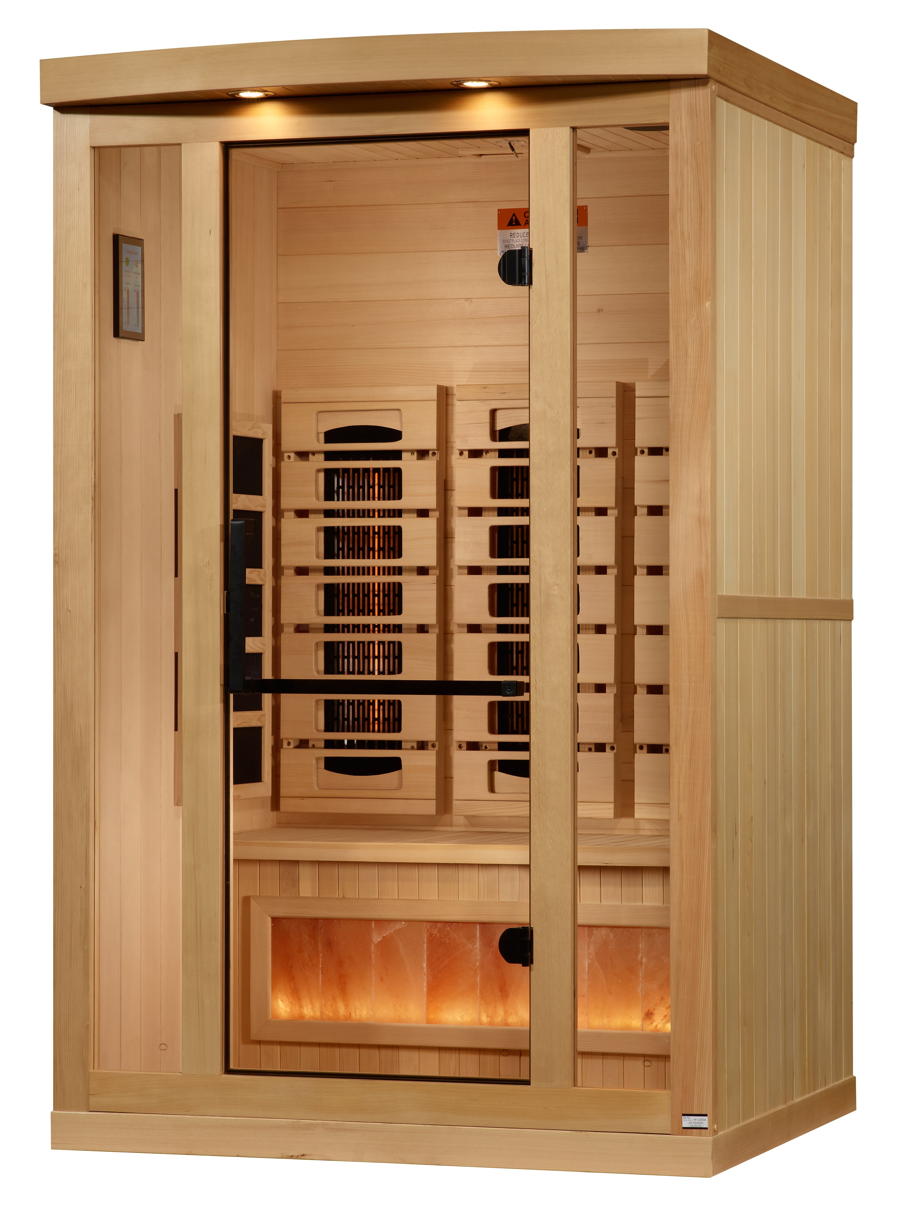 Golden Designs 2-Person Full Spectrum PureTech™ Near Zero EMF (Under 3MG) FAR Infrared Sauna with Himalayan Salt Bar (Canadian Hemlock)