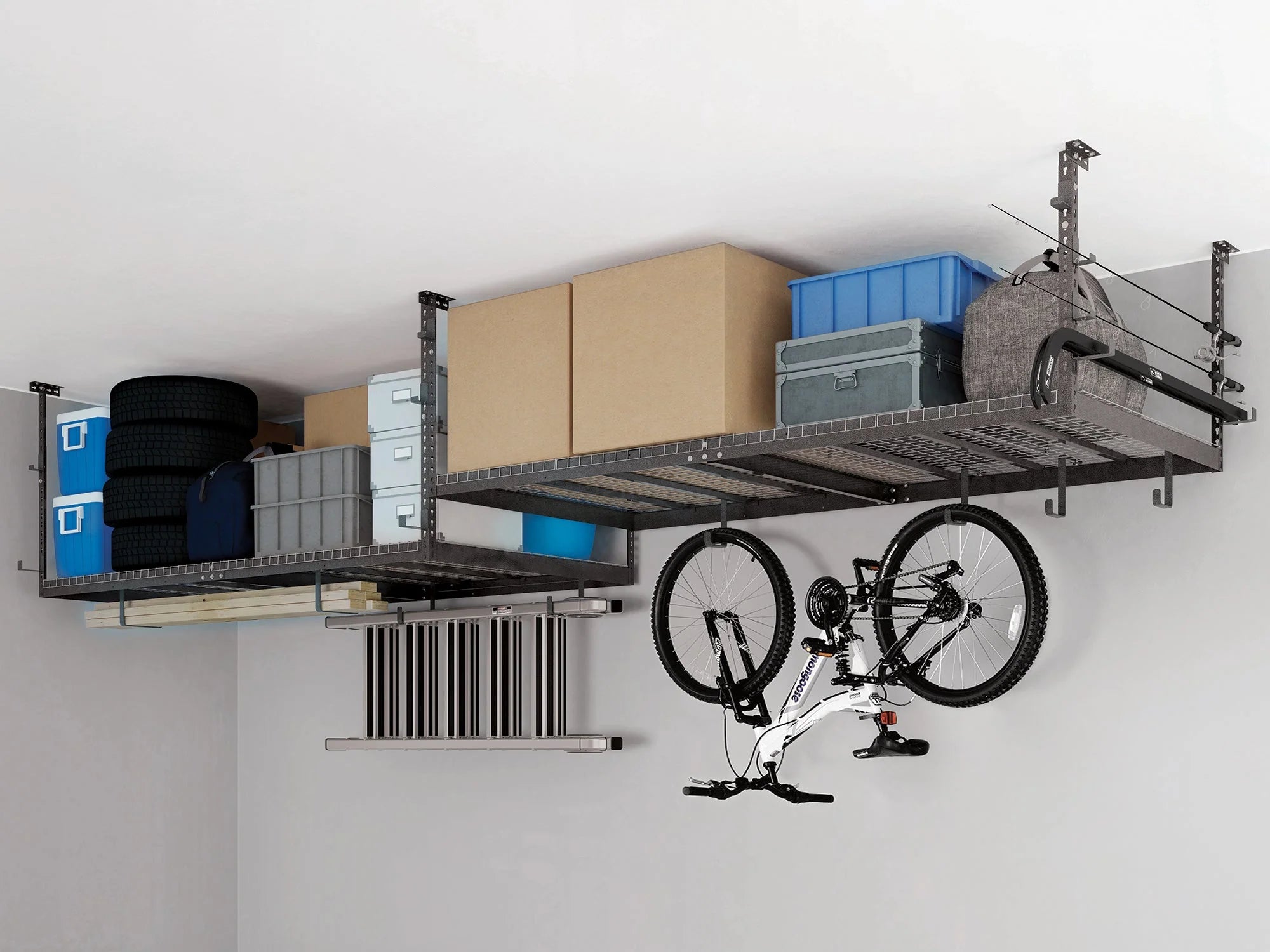 Versarac 4' X 8' Adjustable Overhead Rack · Heavy-Gauge Steel · 600 Lbs Capacity · Ceiling-Mounted