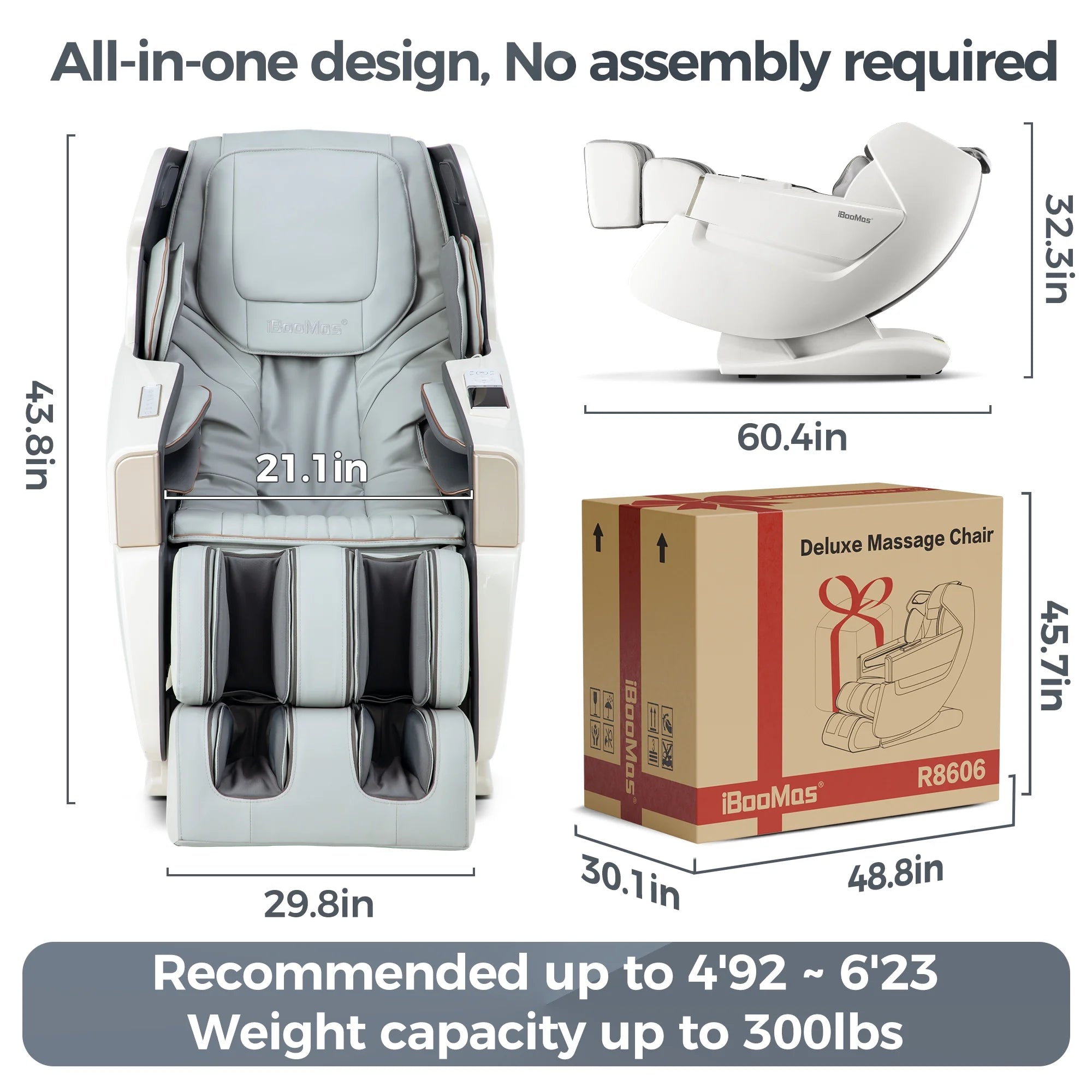 4D Full Body Massage Chair Zero Gravity Shiatsu Recliner,Sl Track Massage Chair with Heating,Leg Auto Extension,Bluetooth,Ai Voice and APP Controller,White