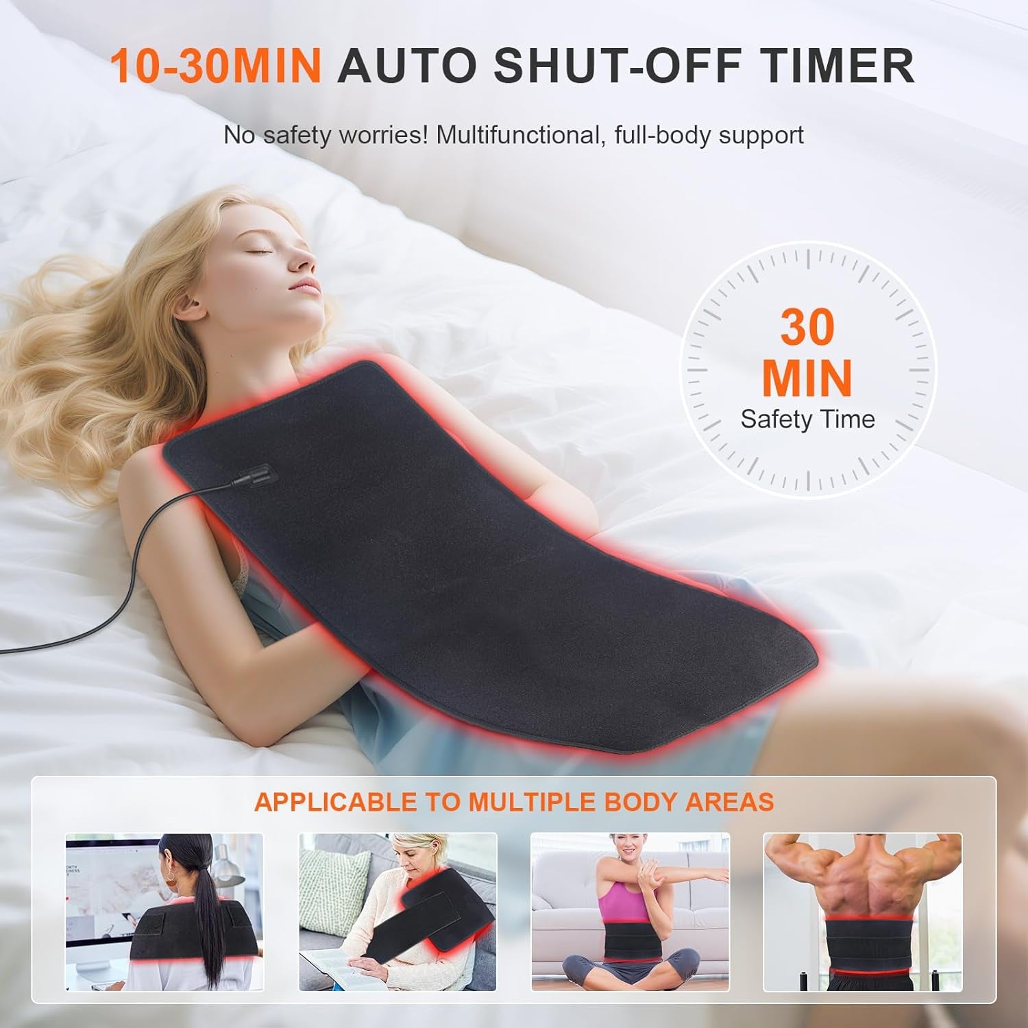 Red Light Therapy Mat for Body, 360 Leds 31.5"X11.8" near Infrared Light Therapy Pad, 660Nm & 850Nm Light Blanket for Back Shoulder Waist Muscle Pain Relief with Smart Temp & Timer, 60W