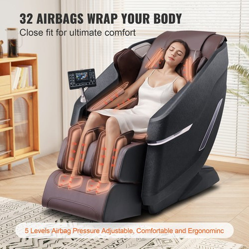 VEVOR Full Body Massage Chair Zero Gravity 3D Shiatsu Recliner with Sl-Track