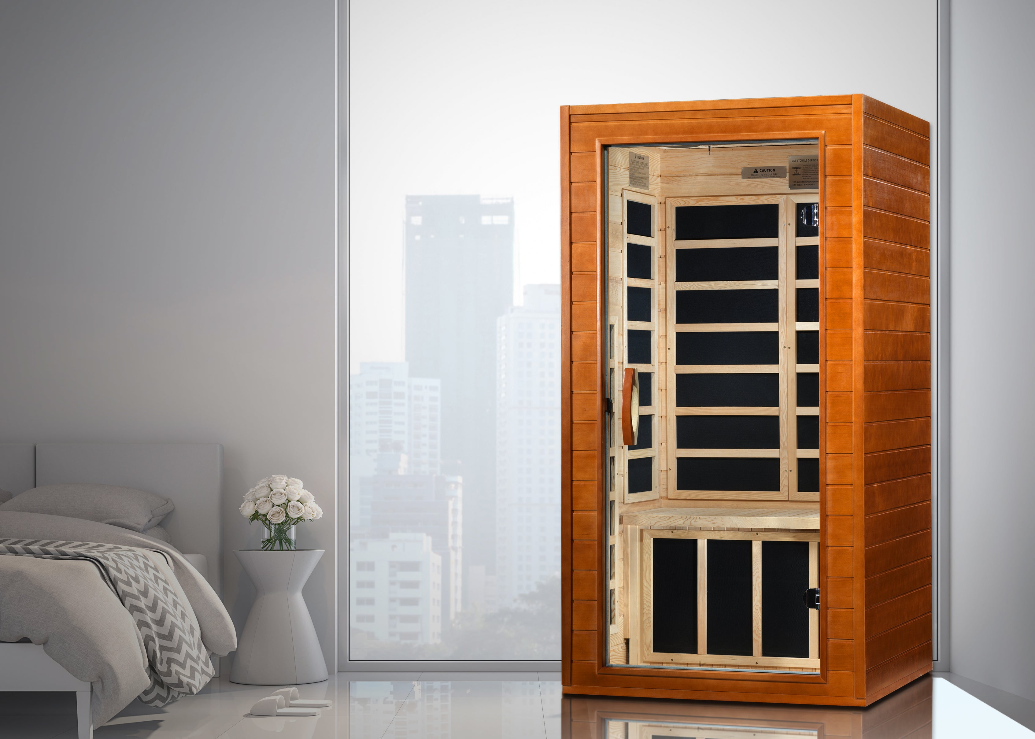 Dynamic Avila 1-2-person Low EMF (Between 5-10MG) FAR Infrared Sauna (Canadian Hemlock)