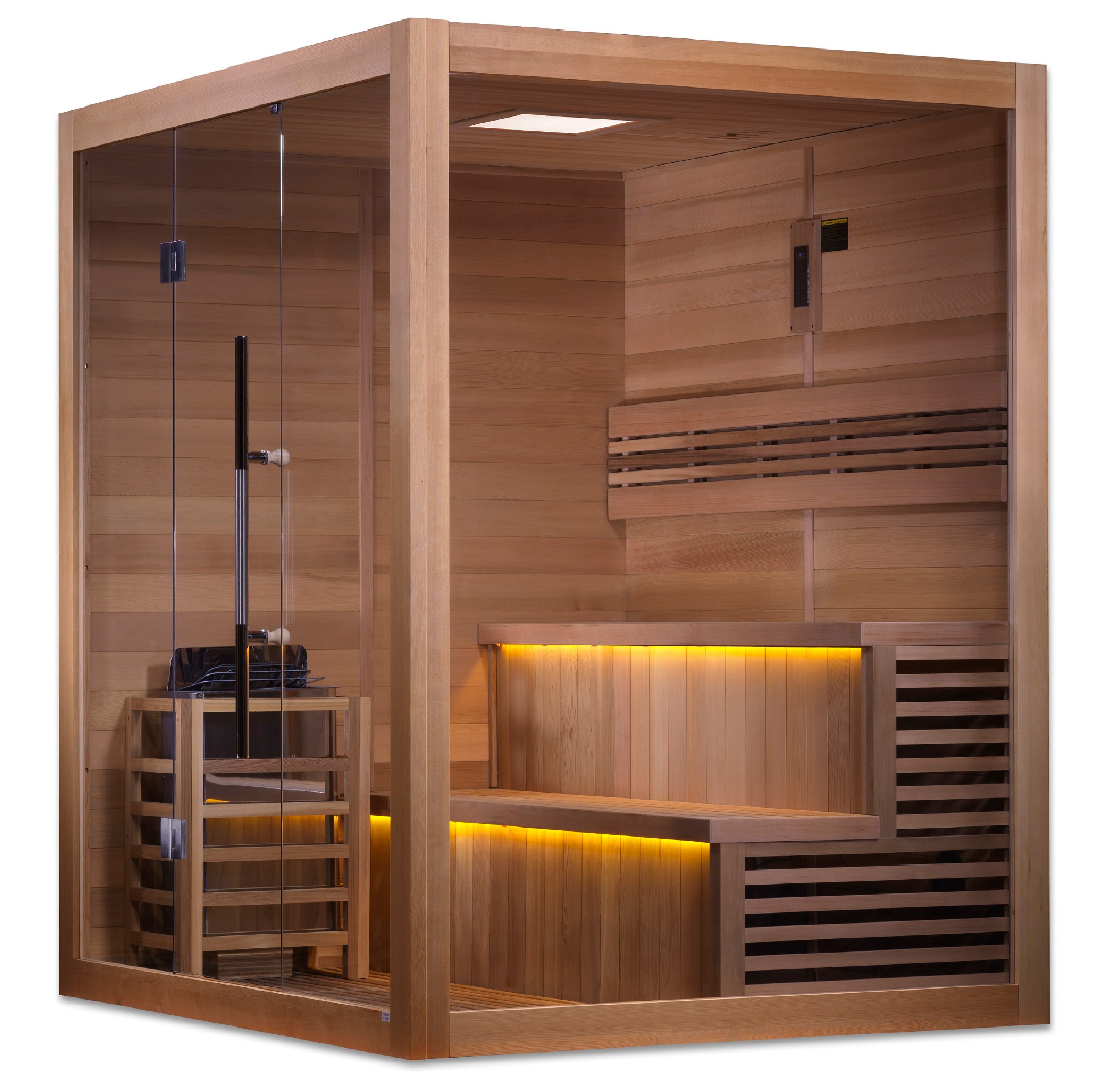 Golden Designs Narvik 2 Person Outdoor Traditional Sauna (GDI-8202-01) - Canadian Red Cedar Interior