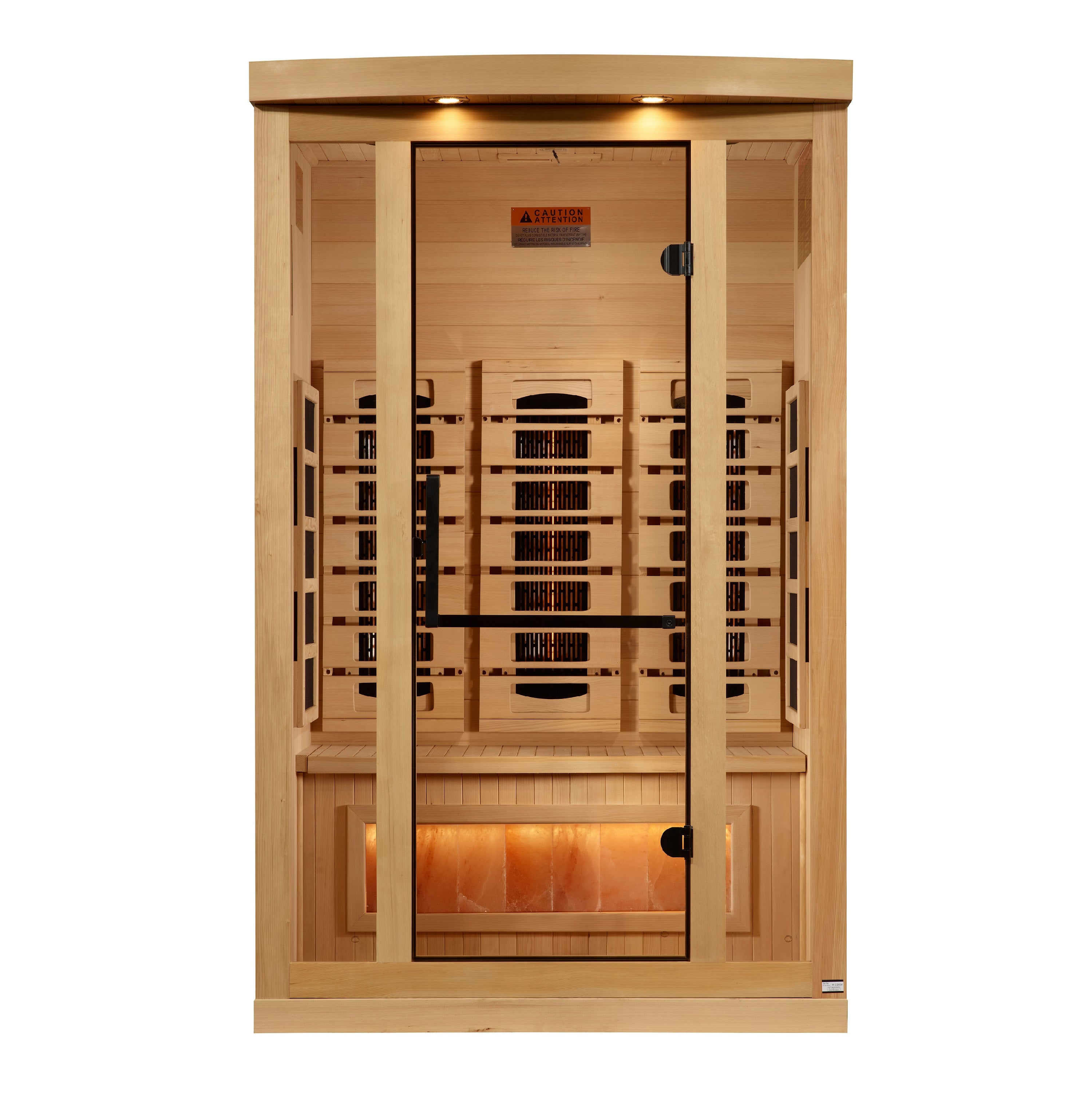 Golden Designs 2-Person Full Spectrum PureTech™ Near Zero EMF (Under 3MG) FAR Infrared Sauna with Himalayan Salt Bar (Canadian Hemlock)