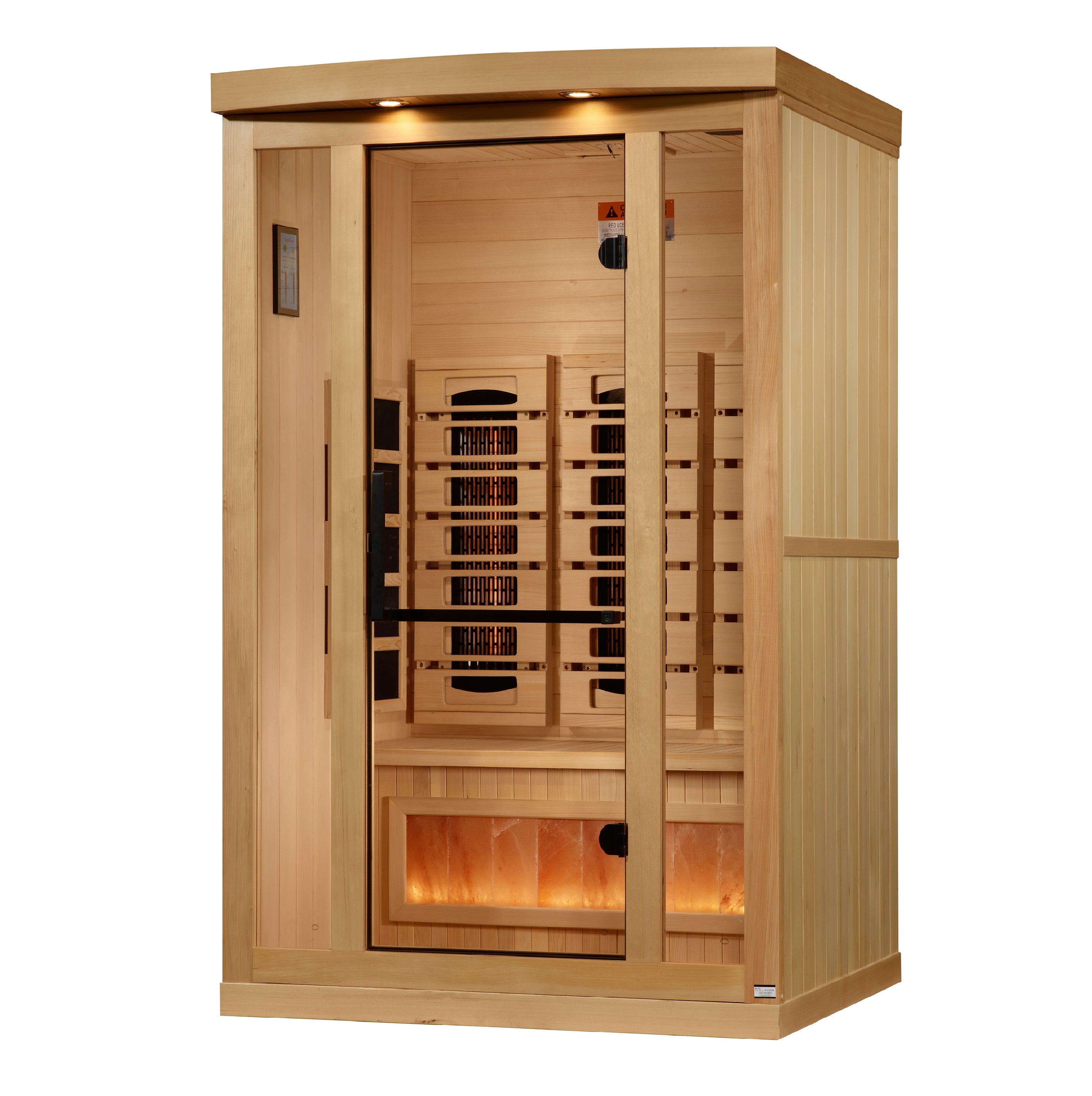 Golden Designs 2-Person Full Spectrum PureTech™ Near Zero EMF (Under 3MG) FAR Infrared Sauna with Himalayan Salt Bar (Canadian Hemlock)