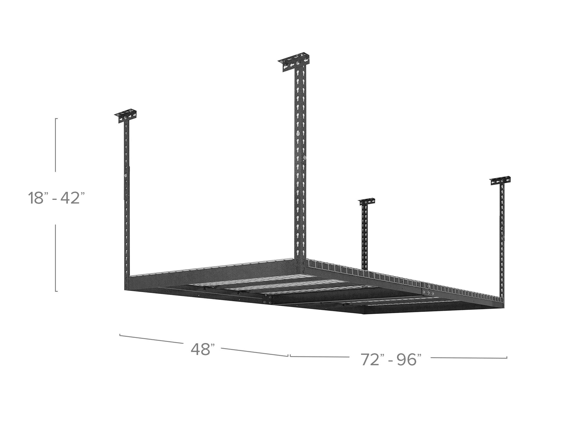 Versarac 4' X 8' Adjustable Overhead Rack · Heavy-Gauge Steel · 600 Lbs Capacity · Ceiling-Mounted